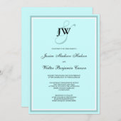 Invitation bleue de monogramme (Devant / Derrière)