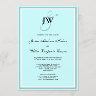 Invitation bleue de monogramme
