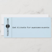 Invitation bleue de partie de billet de concert (Dos)