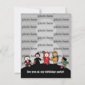 Invitation bleue de partie de costume (Dos)