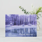 Invitation bleue de partie de solstice d'hiver (Debout devant)