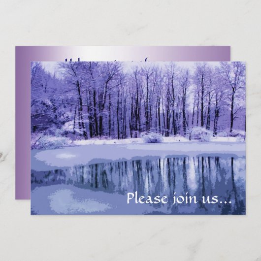 Invitation bleue de partie de solstice d'hiver (Devant / Derrière)