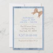 Invitation bleue de pays de baby shower de garçon (Dos)
