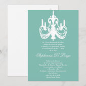 invitation bleue de Quinceanera du lustre 5x7 (Devant / Derrière)