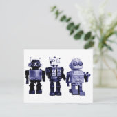 invitation bleue de robots (Debout devant)