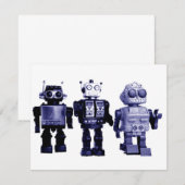 invitation bleue de robots (Devant / Derrière)