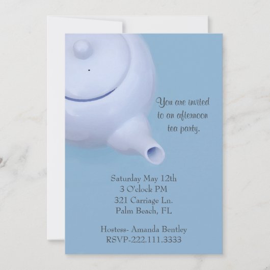 Invitation bleue de thé (Devant)