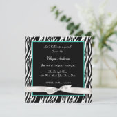Invitation bleue de zèbre et blanche turquoise (Debout devant)