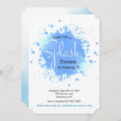 Invitation bleue d'éclaboussure (Devant / Derrière)