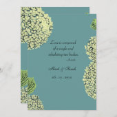 Invitation bleue d'hortensia (Devant / Derrière)