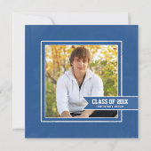 Invitation bleue d'obtention du diplôme de tableau (Dos)