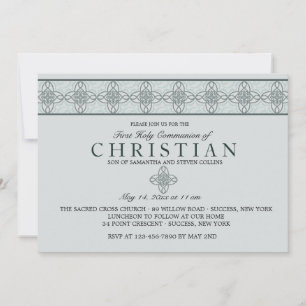 Invitation bleue du jour de la communion