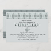 Invitation bleue du jour de la communion (Devant / Derrière)