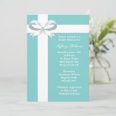 Invitation bleue élégante de Fête de la mariée (Debout devant)