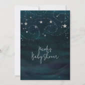Invitation Bleue et Argentée pour Baby Shower Nuit (Dos)
