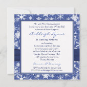 Invitation bleue et blanche d'anniversaire de (Dos)