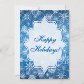 Invitation bleue et blanche de fête de vacances de (Dos)