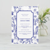 Invitation Bleue et Blanche Toile de Jouy (Debout devant)