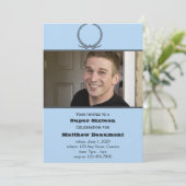 Invitation bleue et grise de fête d'anniversaire (Debout devant)