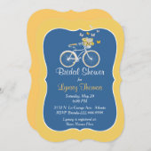 Invitation bleue et jaune chic de Fête de la (Devant / Derrière)