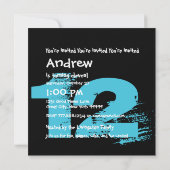 Invitation BLEUE et NOIR 11e fête d'anniversaire 12 ans V08 (Dos)