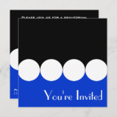 Invitation bleue et noire d'anniversaire (Devant / Derrière)
