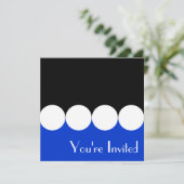 Invitation bleue et noire d'anniversaire (Debout devant)