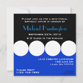 Invitation bleue et noire d'anniversaire (Dos)