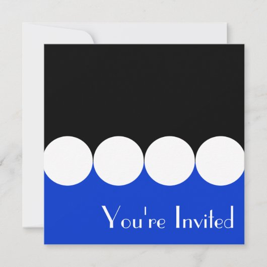 Invitation bleue et noire d'anniversaire (Devant)