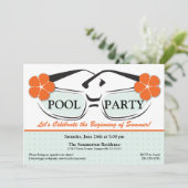 Invitation bleue et orange fraîche de lunettes de (Debout devant)