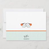 Invitation bleue et orange fraîche de lunettes de (Dos)