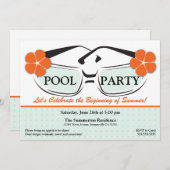 Invitation bleue et orange fraîche de lunettes de (Devant / Derrière)