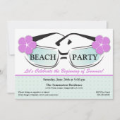 Invitation bleue et pourpre fraîche de lunettes de (Devant)