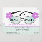 Invitation bleue et pourpre fraîche de lunettes de (Devant / Derrière)