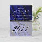 Invitation bleue/faire-part d'obtention du diplôme (Debout devant)