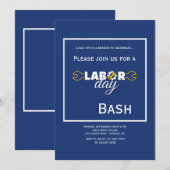Invitation Bleue Fête du Travail (Devant / Derrière)