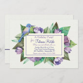 Invitation Bleue Lavande (Devant / Derrière)