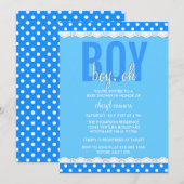 Invitation bleue lumineuse de douche de bébé (Devant / Derrière)