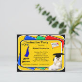 Invitation bleue maltaise de fête de remise des (Debout devant)