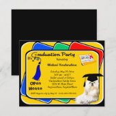 Invitation bleue maltaise de fête de remise des (Devant / Derrière)