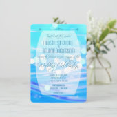 Invitation bleue moderne de célébration de mariage (Debout devant)