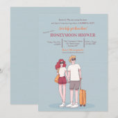 Invitation Bleue pour la Fête de Lune de Miel (Devant / Derrière)