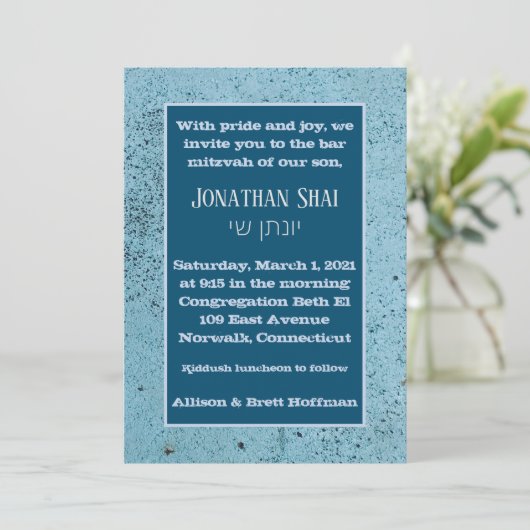 Invitation Bleue Speckée (Debout devant)