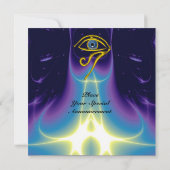 Invitation BLEUE TALISMAN, Oeil Horus, Fractures violettes bl (Dos)