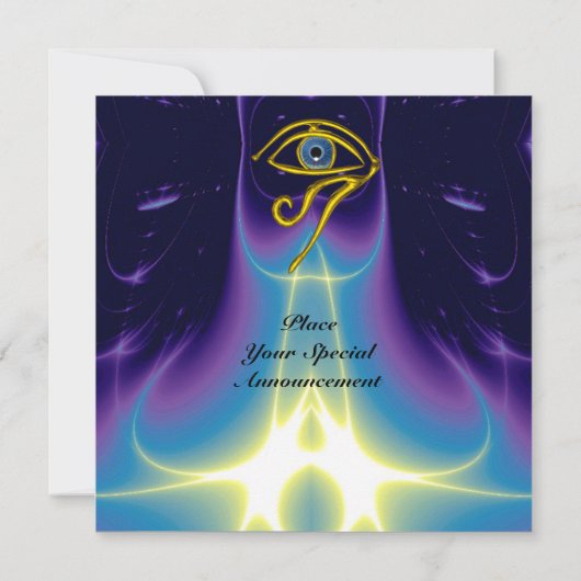 Invitation BLEUE TALISMAN, Oeil Horus, Fractures violettes bl (Dos)