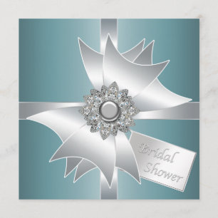 Invitation bleue turquoise de Fête de la mariée