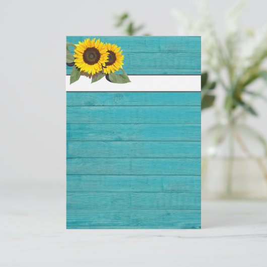 Invitation bleue turquoise solide (Debout devant)