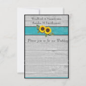 Invitation bleue turquoise solide (Dos)