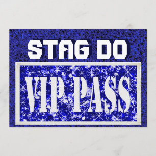 Invitation bleue VIP pour enterrement de vie de ga