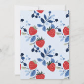 Invitation Bleuet fraise Berry Baby shower sucré (Dos)